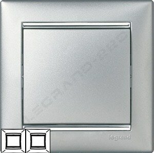 Рамка Valena 2-я Алюминий/Серебряный штрих 770352 ― Legrand-220.ru