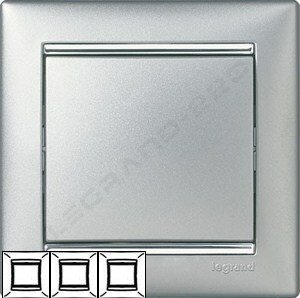 Рамка Valena 3-я Алюминий/Серебряный штрих 770353 ― Legrand-220.ru