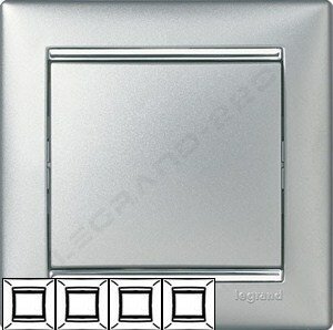 Рамка Valena 4-я Алюминий/Серебряный штрих 770354 ― Legrand-220.ru