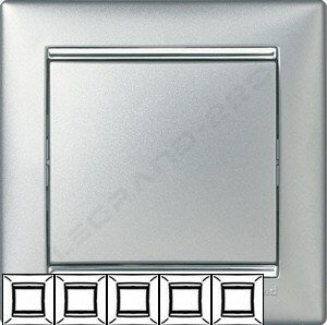Рамка Valena 5-я Алюминий/Серебряный штрих 770355 ― Legrand-220.ru