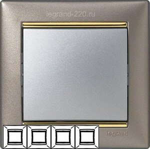 Рамка Valena 4-я Титан/Золотой штрих 770364 ― Legrand-220.ru
