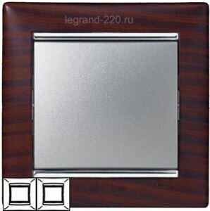 Рамка Valena 2-я Тёмное дерево/Серебрянный штрих 770372 ― Legrand-220.ru