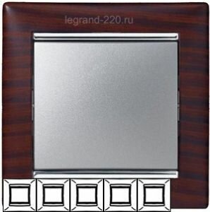 Рамка Valena 5-я Тёмное дерево/Серебрянный штрих 770375 ― Legrand-220.ru