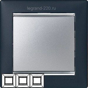 Рамка Valena 3-я Ноктюрн/Серебрянный штрих 770393 ― Legrand-220.ru