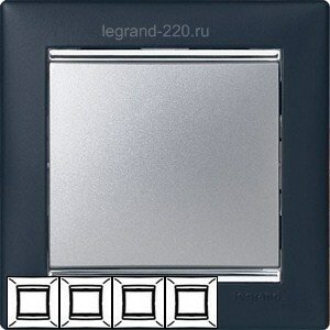 Рамка Valena 4-я Ноктюрн/Серебрянный штрих 770394 ― Legrand-220.ru