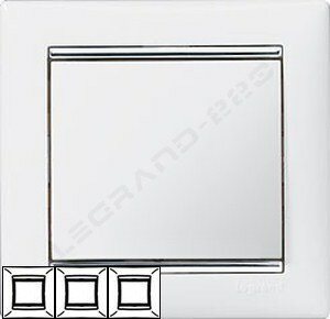 Рамка Valena 3-я Белый/Серебрянный штрих 770493 ― Legrand-220.ru