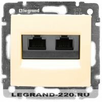 Розетка Интернет + Телефон RJ-45/RJ-11 UTP CAT5E Legrand Valena (Сл. Кость) 774180