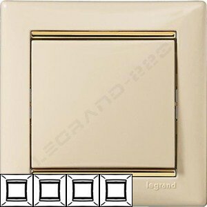 Рамка Valena 4-я Слоновая кость/Золотой штрих 774154 ― Legrand-220.ru