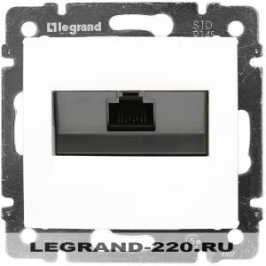 Розетка для компьютерных сетей RJ-45 UTP CAT5E одинарная Legrand Valena (Белый) 774238 ― Legrand-220.ru