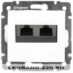 Розетка для компьютерных сетей RJ-45 UTP CAT5E двойная Legrand Valena (Белый) 774239 ― Legrand-220.ru