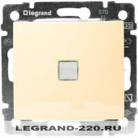 Проходной одноклавишный переключатель с подсветкой Legrand Valena (Сл. Кость) 774326