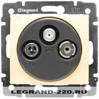 Розетка TV+FM+SAT Одиночная Legrand Valena (Сл. Кость) 774335