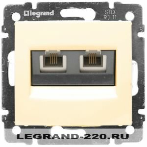 Розетка телефонная TF RJ-11 двойная Legrand Valena (Сл. Кость) 774339 ― Legrand-220.ru