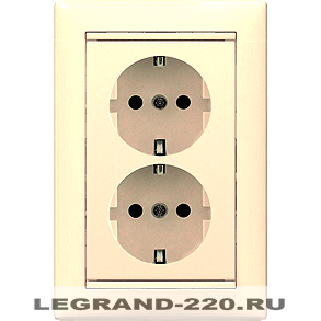 Розетка 2-я в одно гнездо (2К+З 16А) Legrand Valena (Сл. Кость) 774370 ― Legrand-220.ru