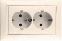 Розетка 2-я в одно гнездо (2К+З 16А) Legrand Valena (Сл. Кость) 774370
