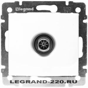 Розетка телевизионная TV проходная 10dB Legrand Valena (Белый) 774431 ― Legrand-220.ru