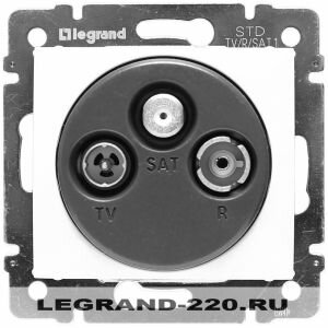 Розетка TV+FM+SAT Проходная Legrand Valena (Белый) 774437 ― Legrand-220.ru