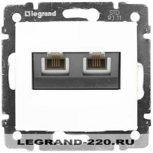 Розетка телефонная TF RJ-11 двойная Legrand Valena (Белый) 774439 ― Legrand-220.ru