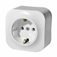 Розетка 1-я с заземлением и шторками Legrand Quteo (Белый) 782220