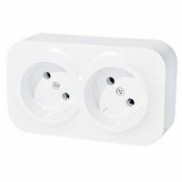 Розетка 2-я без заземления Legrand Quteo (Белый) 782212