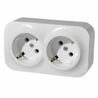 Розетка 2-я с заземлением Legrand Quteo (Белый) 782213