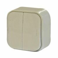 Выключатель 2-клавишный 10А Legrand Quteo (Сл.Кость) 782232