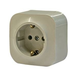 Розетка 1-я с заземлением Legrand Quteo (Слоновая кость) 782241 ― Legrand-220.ru