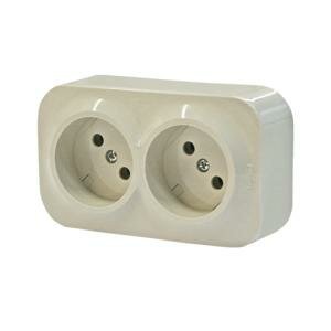 Розетка 2-я без заземления Legrand Quteo (Слоновая кость) 782242 ― Legrand-220.ru