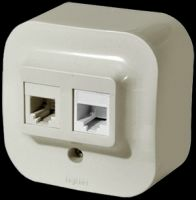 Розетка Интернет+Телефон Legrand Quteo (Слоновая кость) 782251