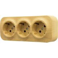 Розетка 3-я с заземлением и шторками Legrand Quteo (Дерево) 782278 ― Legrand-220.ru