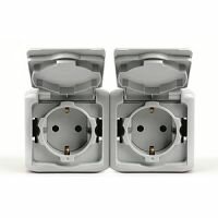 Розетка с заземлением и шторками IP-44 Legrand Quteo (Серый) 782353