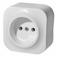 Розетка 1-я без заземления Legrand Quteo (Белый) 782210