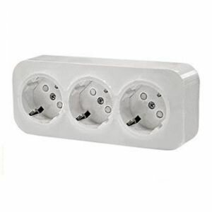 Розетка 3-я с заземлением и шторками Legrand Quteo (Белый) 782218 ― Legrand-220.ru