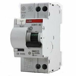 Дифференциальный автомат 2-полюсный 10А (30мА) ABB ELCDS941 C10 30MA