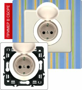 Розетка с заземлением и крышкой, 16А IP44 (Белый) ― Legrand-220.ru