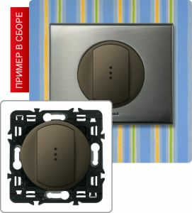 Выключатель одноклавишный с подсветкой 10А (Графит) ― Legrand-220.ru