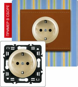 Розетка с заземлением, с защитными шторками с клеммами, 16А (Сл. кость) ― Legrand-220.ru