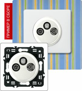 Розетка TV-RD-SAT с возможностью подключения 2-х кабелей (Белый) ― Legrand-220.ru