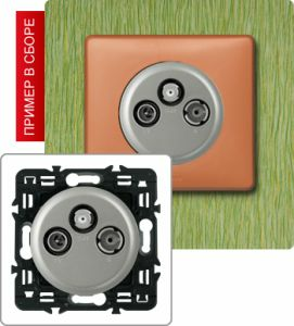 Розетка TV-RD-SAT с возможностью подключения 2-х кабелей (Титан) ― Legrand-220.ru