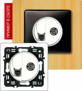 Розетка компьютер/телефон+TB розетка оконечная (Белый) ― Legrand-220.ru