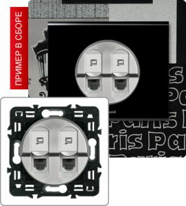 Розетка компьютер+телефон (Титан) ― Legrand-220.ru