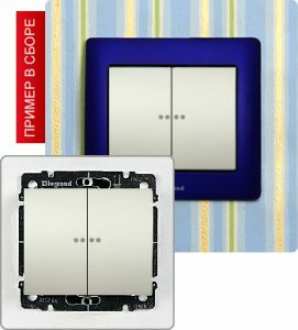 Выключатель двухклавишный с подсветкой 10А. ― Legrand-220.ru