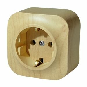 Розетка 1-я с заземлением и шторками Legrand Quteo (Дерево) 782280 ― Legrand-220.ru