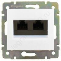 Розетка Интернет + Телефон RJ-45/RJ-11 UTP CAT5E Legrand Valena (Белый) 770080