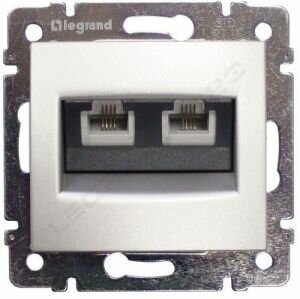 Розетка телефонная TF RJ-11 двойная Legrand Valena (Алюминий) 770139 ― Legrand-220.ru