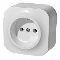 Розетка 1-я без заземления Legrand Quteo (Белый) 782210