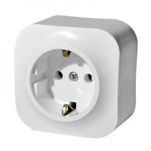 Розетка 1-я с заземлением и шторками Legrand Quteo (Белый) 782220 