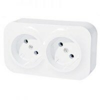 Розетка 2-я без заземления Legrand Quteo (Белый) 782212
