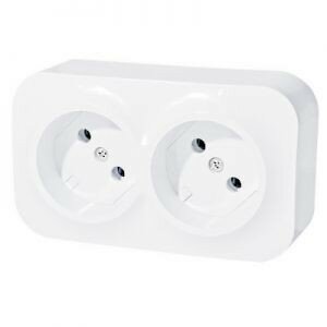 Розетка 2-я без заземления Legrand Quteo (Белый) 782212 