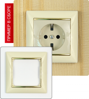 Рамка Valena 1-я Слоновая кость/Золотой штрих 774151